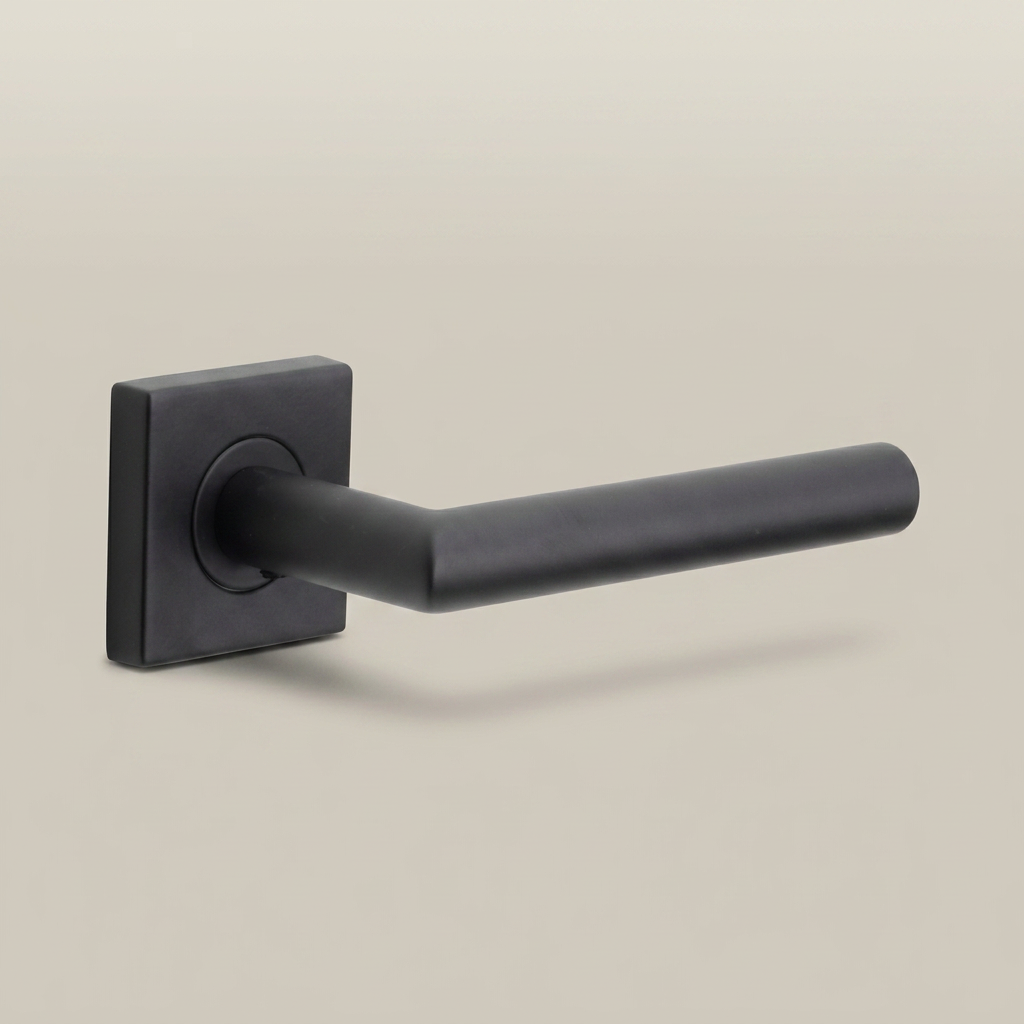 Formani | Deurkruk BASIC LB2-19BSQR53 op geveerd rozet | Zwart mat - Deurbeslag-expert
