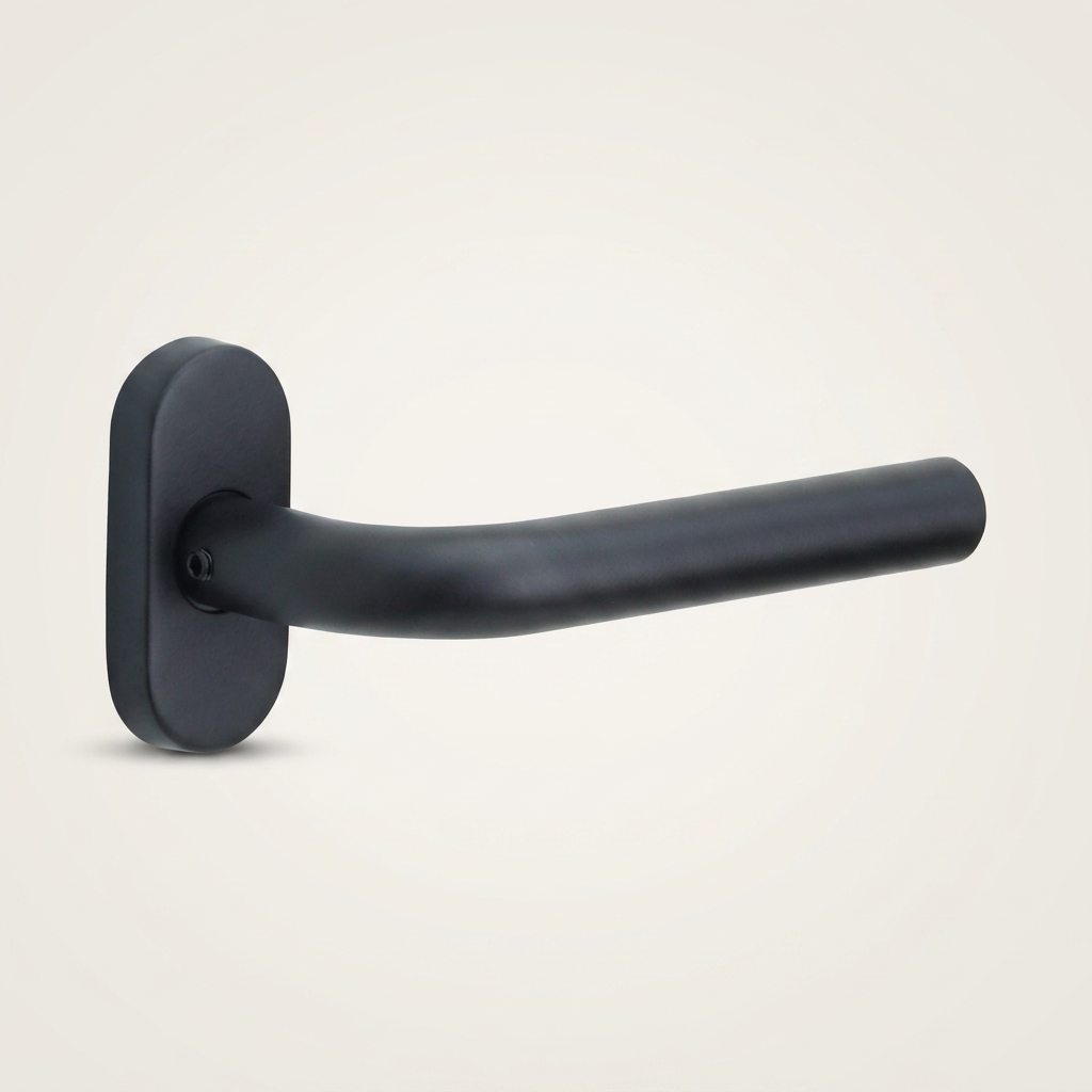 Formani | Deurkruk BASIC LB3-19B32G op ovale rozet | Zwart mat - Deurbeslag-expert