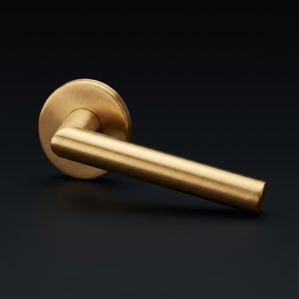 Formani | Deurkruk BASIC LB2-19 op ronde rozet | PVD Mat Goud