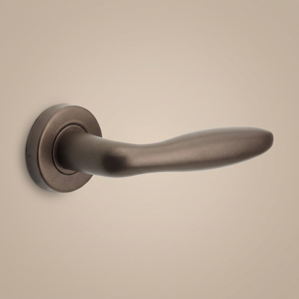 Formani deurkruk BASIC LB18H ronde rozet brons - detail