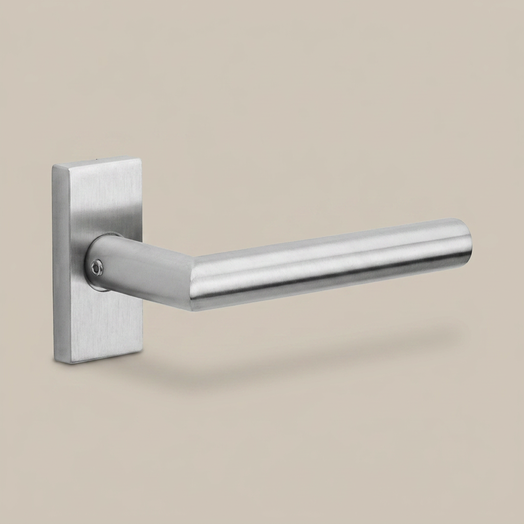 Formani | Deurkruk BASIC LB2-19Q32G op rechthoekig rozet | RVS mat - Deurbeslag-expert