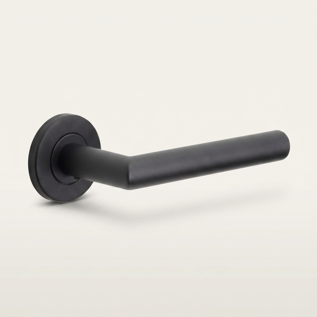 Formani | Deurkruk BASIC LB2L-19 EN1906 op ronde rozet | Zwart mat - Deurbeslag-expert