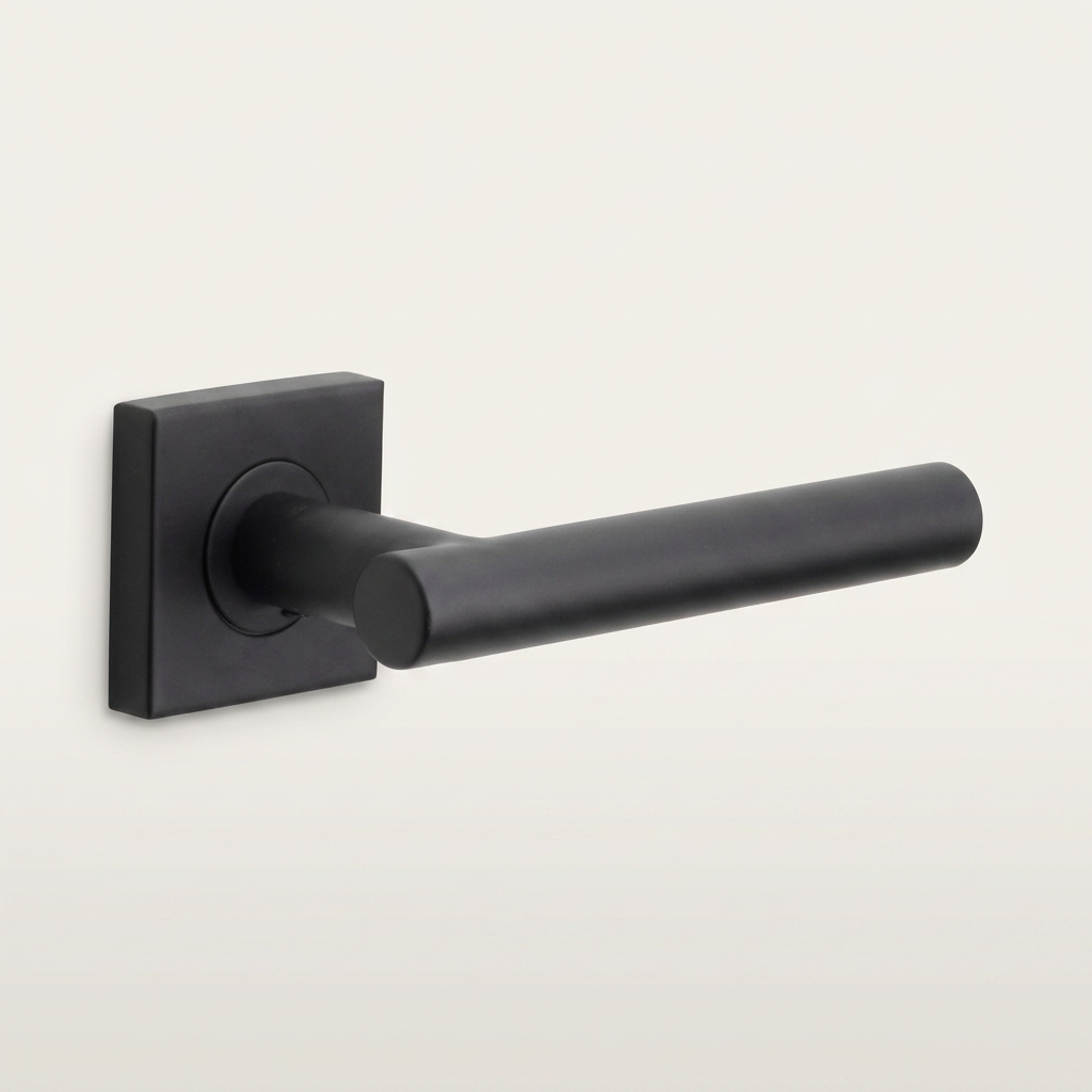 Formani | Deurkruk BASIC LB7-19BSQR53 op vierkant rozet | Zwart mat - Deurbeslag-expert
