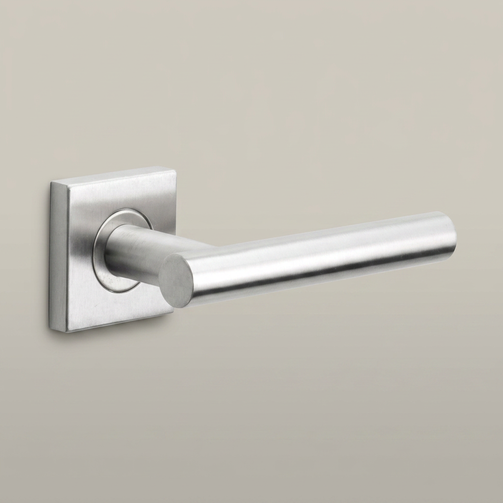 Formani | Deurkruk BASIC LB7-19BSQR53 op vierkant rozet | RVS mat - Deurbeslag-expert