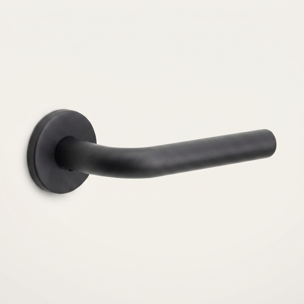 Formani | Deurkruk BASIC LB3-19 op ronde rozet | Zwart mat - Deurbeslag-expert
