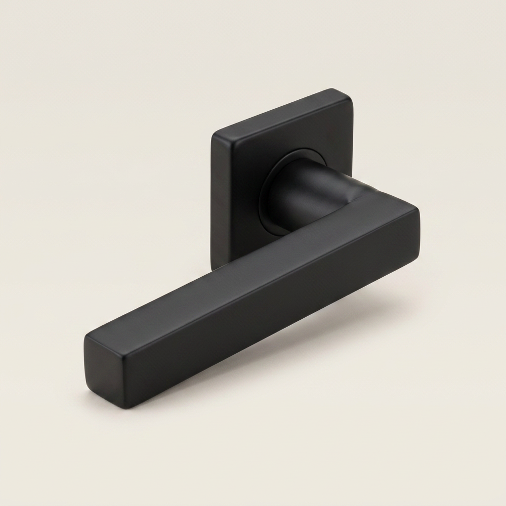 Formani | Deurkruk BASIC BSQ2-G op vierkant rozet | Zwart mat - Deurbeslag-expert