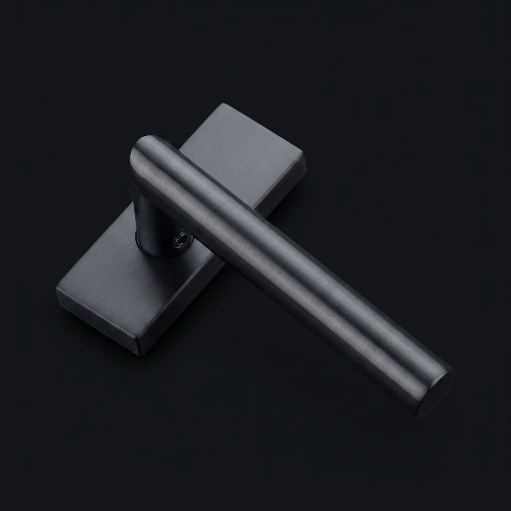 Formani | Deurkruk BASIC LB2-19Q32G op rechthoekig rozet | PVD Gunmetal