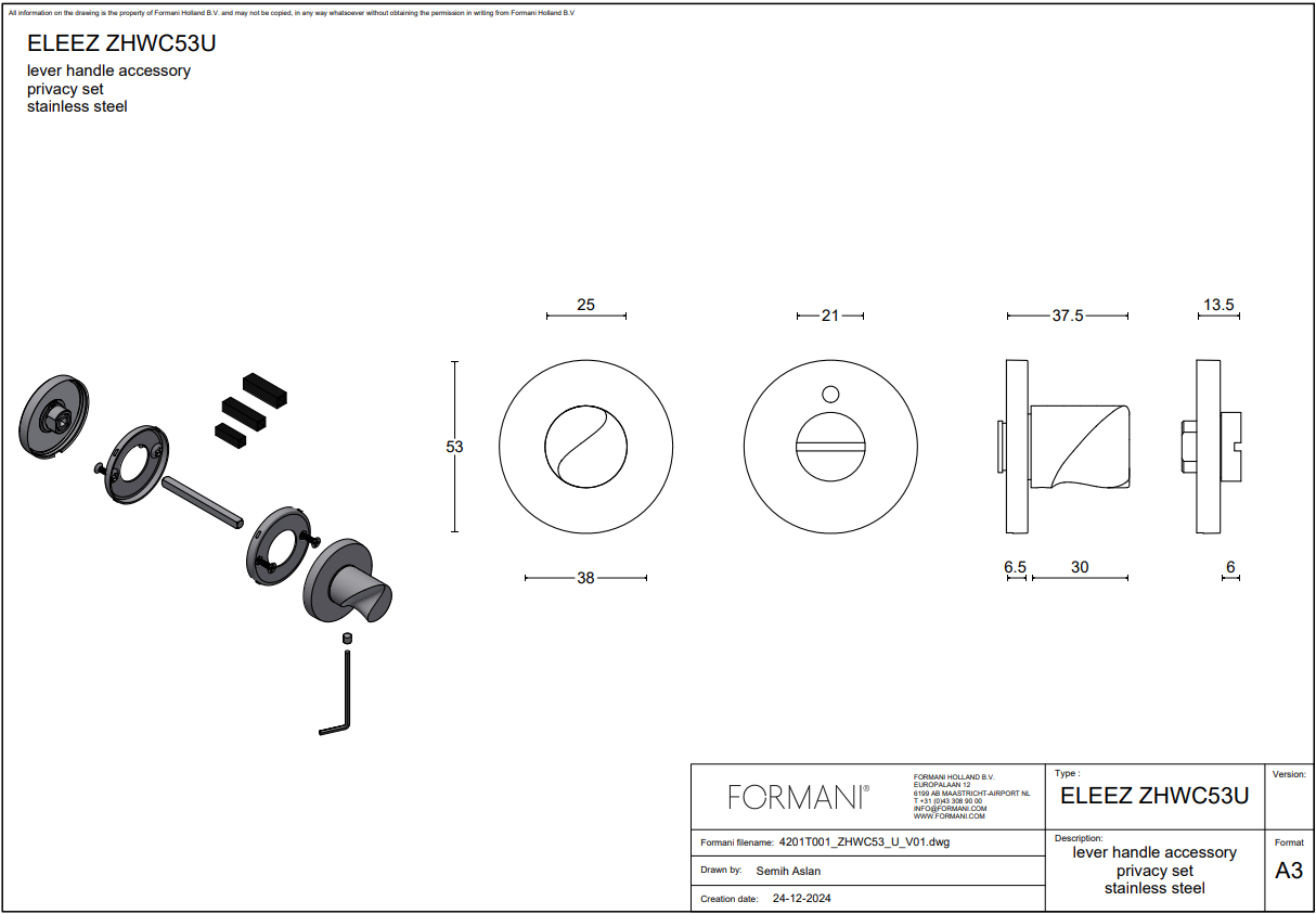 FORMANI | toiletgarnituur PVD mat zwart | Zaha Hadid | ELEEZ | ZHWC53