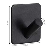 Zelfklevende Kapstokhaak Zwart op vierkant plaatje