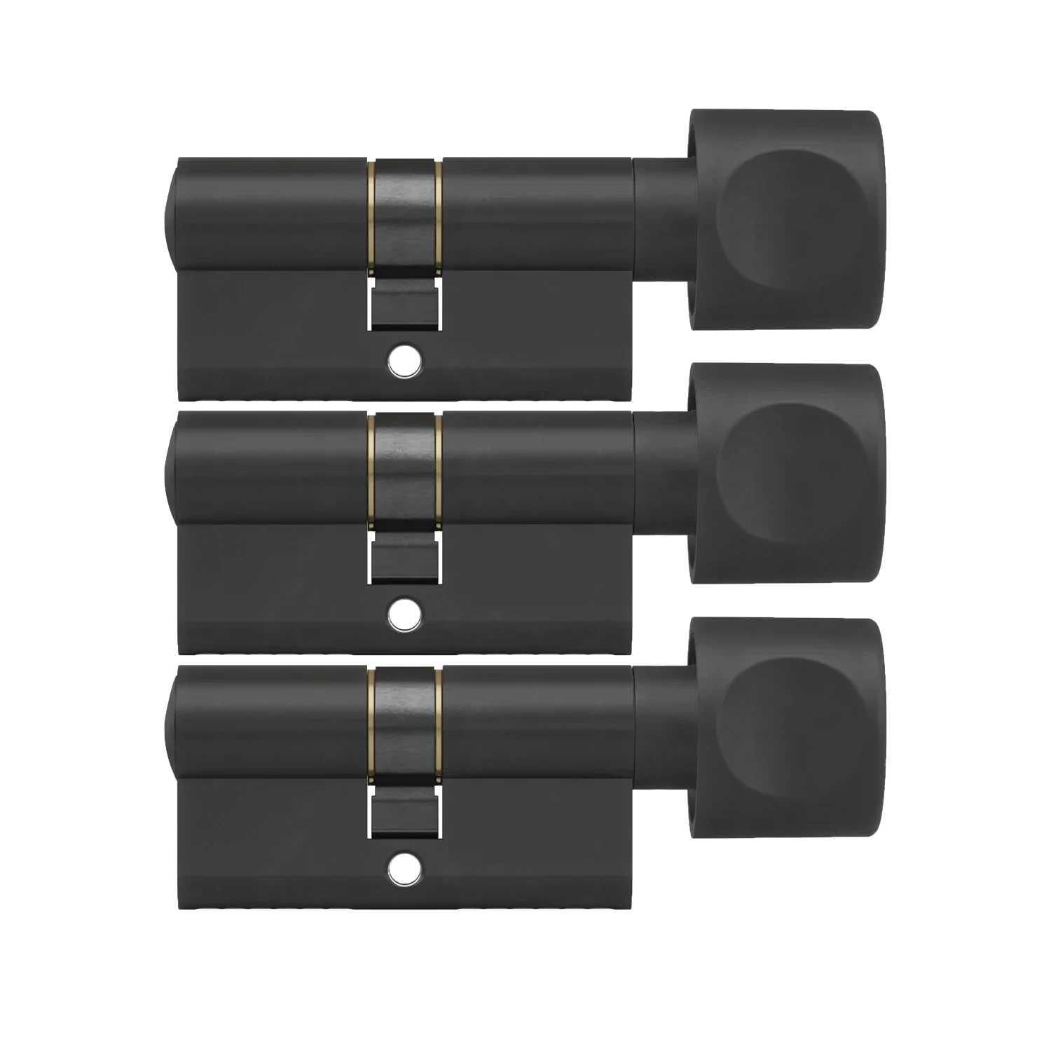 Zwarte knop cilinder DOM 3 gelijksluitende