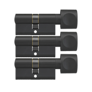 Zwarte knop cilinder DOM 3 gelijksluitende
