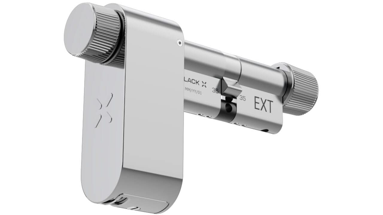 Black X Smart Lock cilinderslot in chroom – vooraanzicht