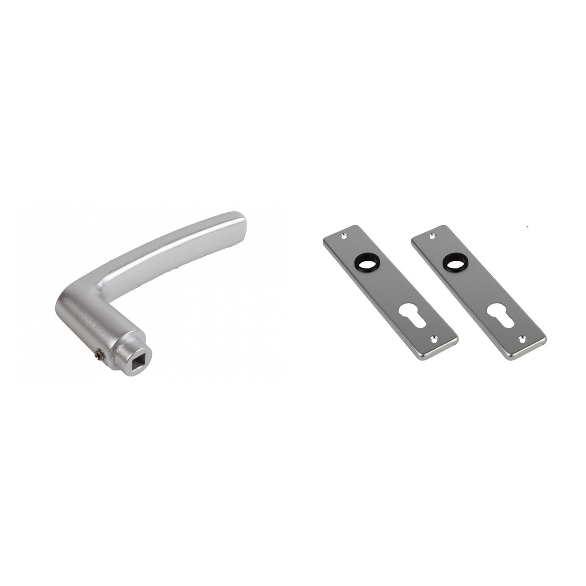 AMI Deurkrukken 180/41 Type 332 PC72 Aluminium – kruk en kortschild
