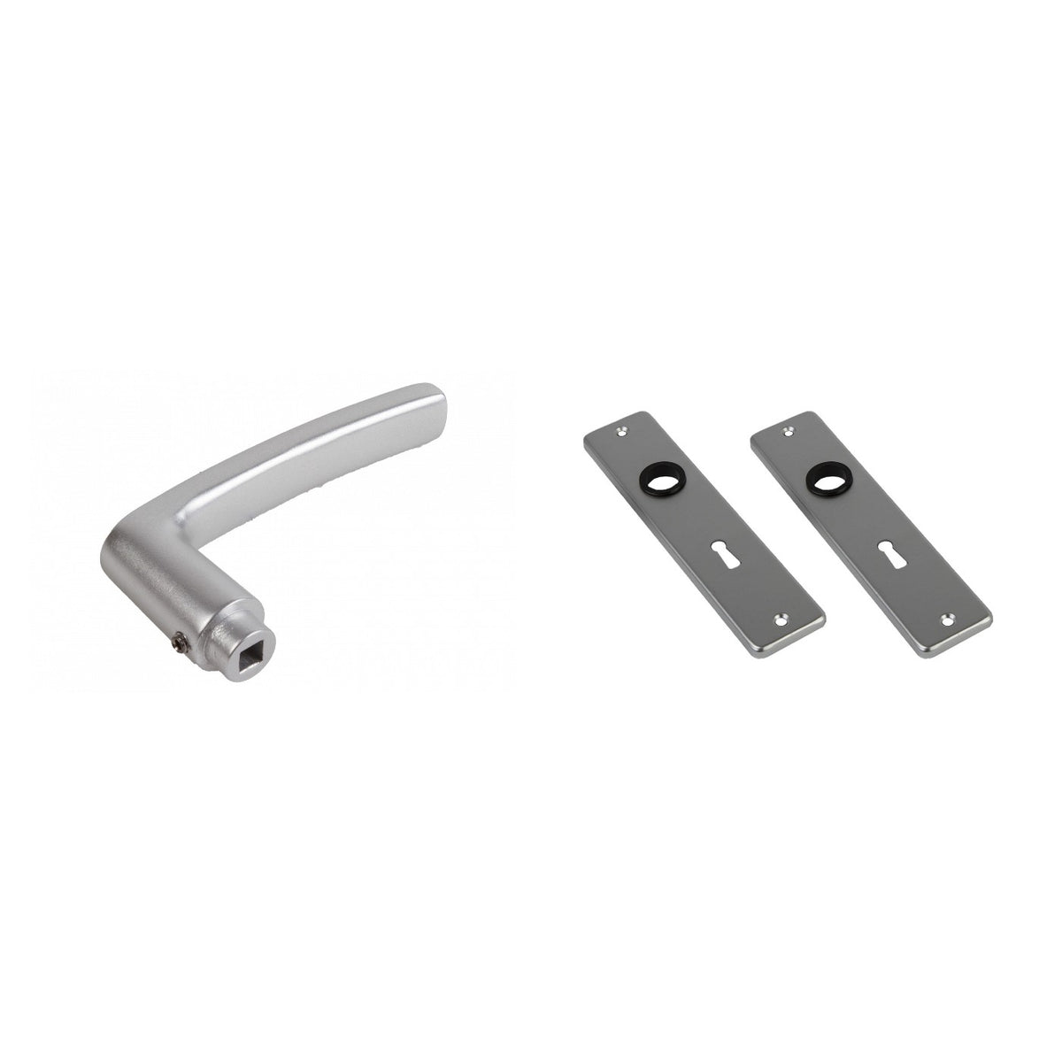 AMI Deurkrukken 180/41 Type 332 SL72 Aluminium – kruk en kortschild