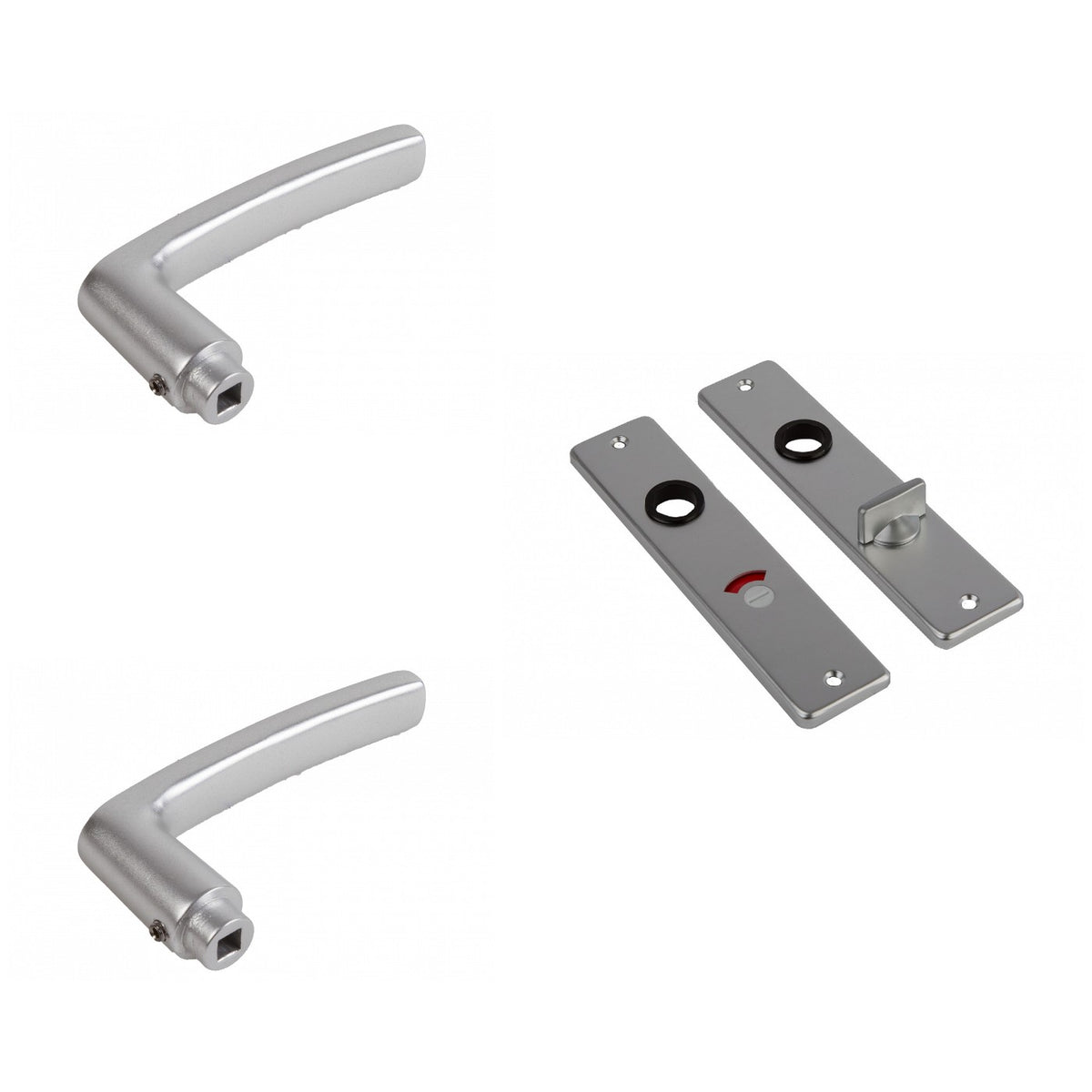 AMI Deurkrukken 180/41 Type 332 WC5/57 Aluminium – 2 krukken en 2 kortschilden