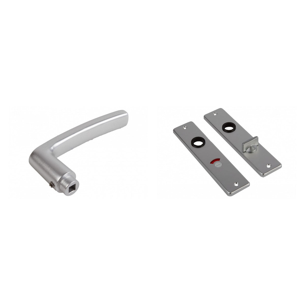 AMI Deurkrukken 180/41 Type 332 WC8/55 Aluminium – kruk en kortschild