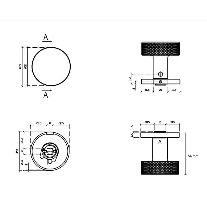 Aprile deurknop Tuja Titanium – Vast - Deurbeslag-expert