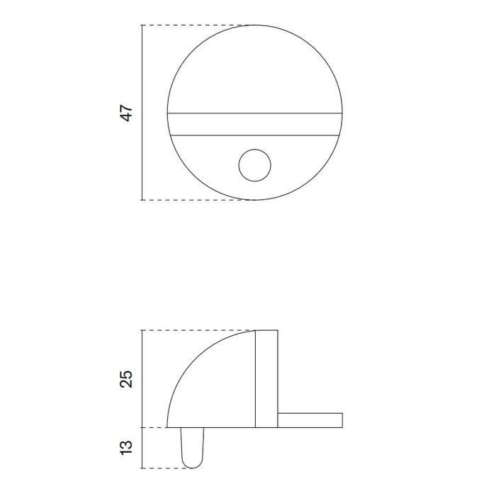 aprile aprile deurstopper ds21 vloer montage 47 mm 2