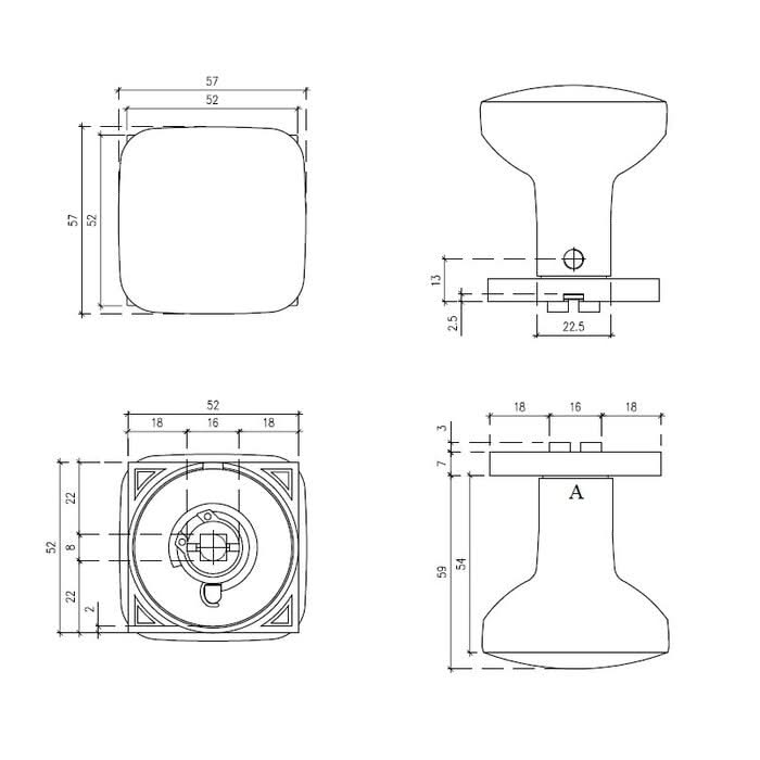 aprile enkele witte deurknop aprile querca vierkan 1