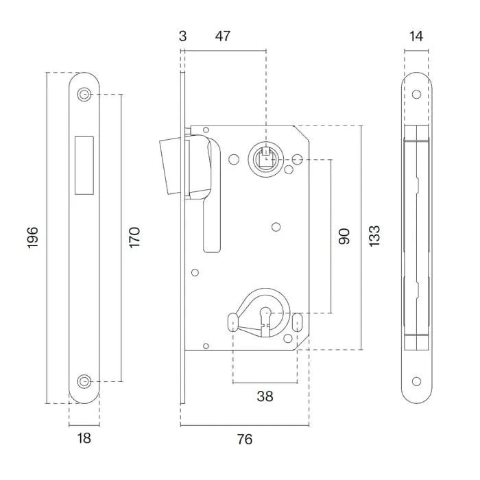 aprile magneetslot 2867 sleutelgat asmaat 90mm afg 2