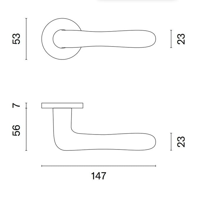 Aprile Massieve Deurkruk Cynia Chroom gepolijst Op Rond Rozet