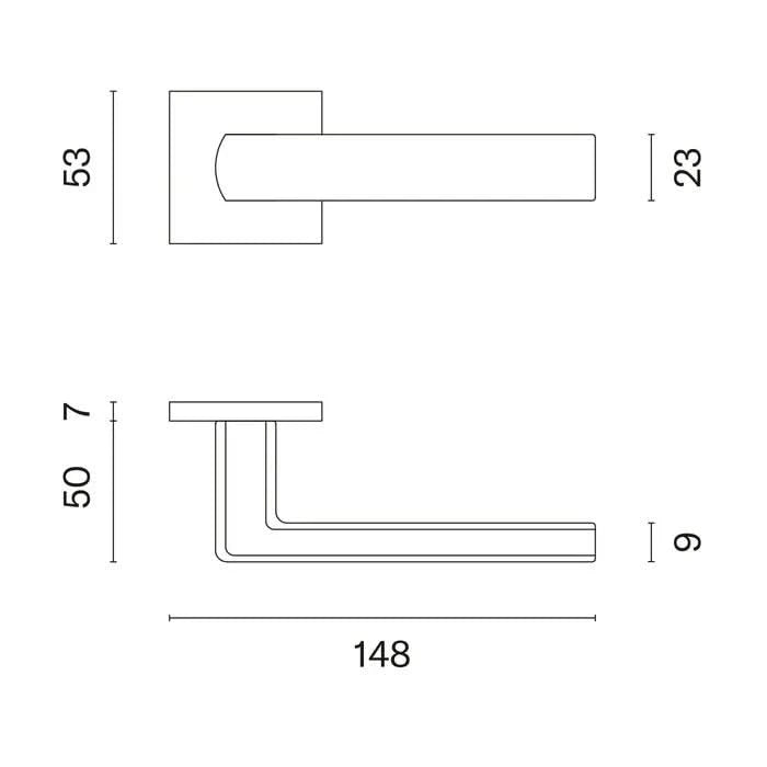 Aprile Massieve Deurkruk Hosta mat goud Op Vierkant Rozet - Deurbeslag-expert