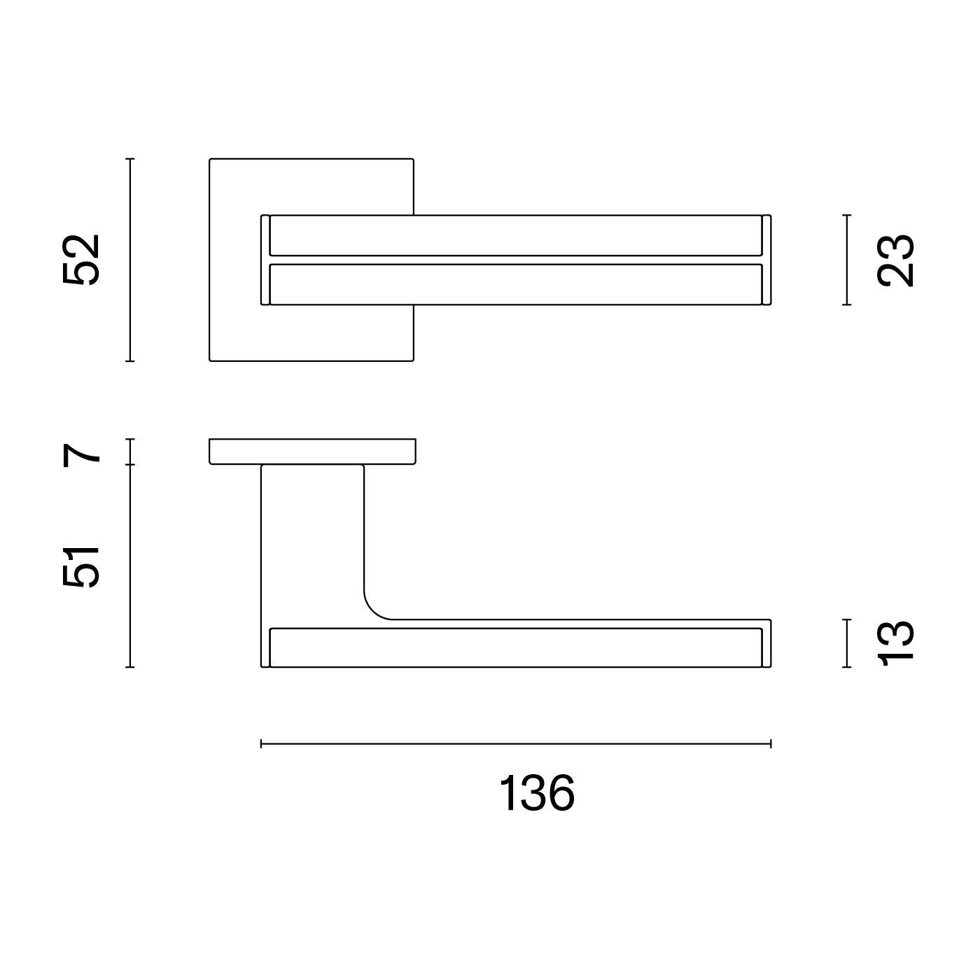 Aprile | deurklinken Imperata | vierkant | zwart | Noten hout