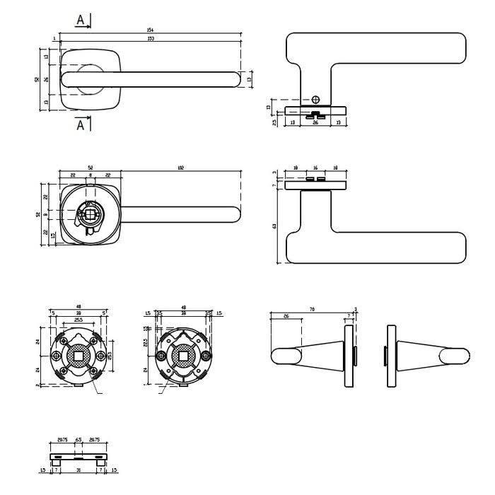 Aprile Massieve Deurkruk Grafiet Maranta Op Afgerond Rozet - Deurbeslag-expert
