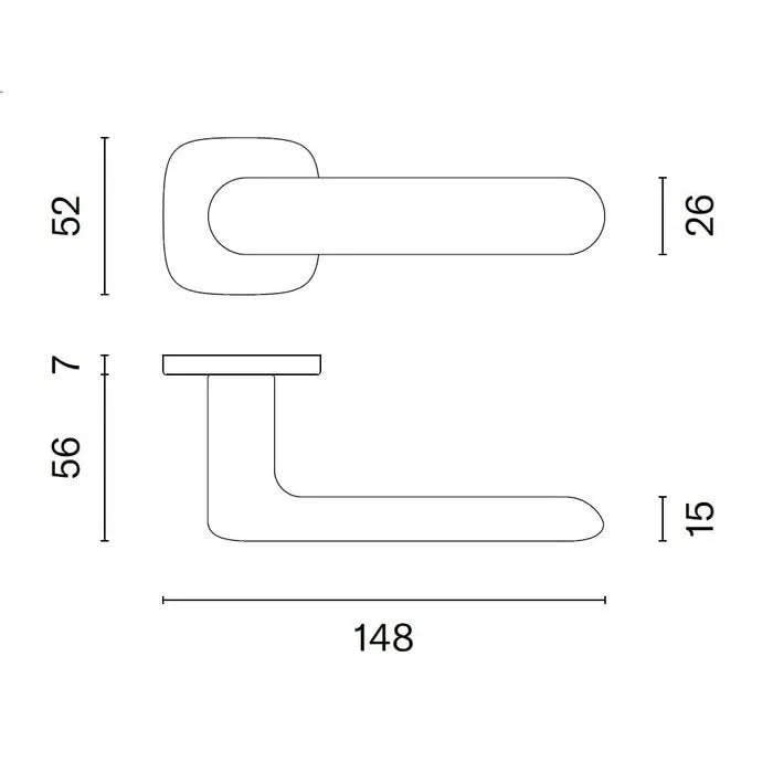 Aprile Massieve Deurkruk Grafiet Olea Op Afgerond Rozet - Deurbeslag-expert