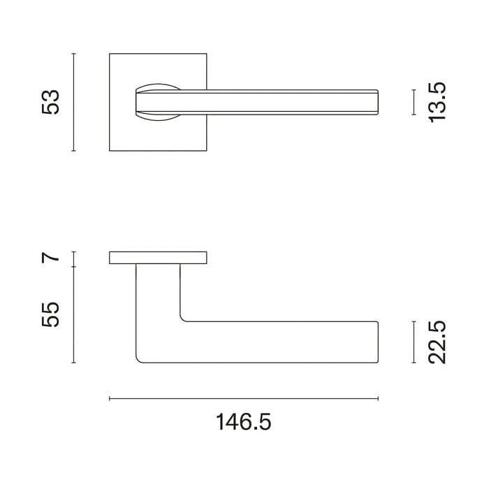 Aprile Massieve Deurkruk Pyrola mat goud Op Vierkant Rozet - Deurbeslag-expert