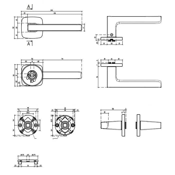 Aprile Massieve Deurkruk Grafiet Ixia Op Afgerond Rozet - Deurbeslag-expert