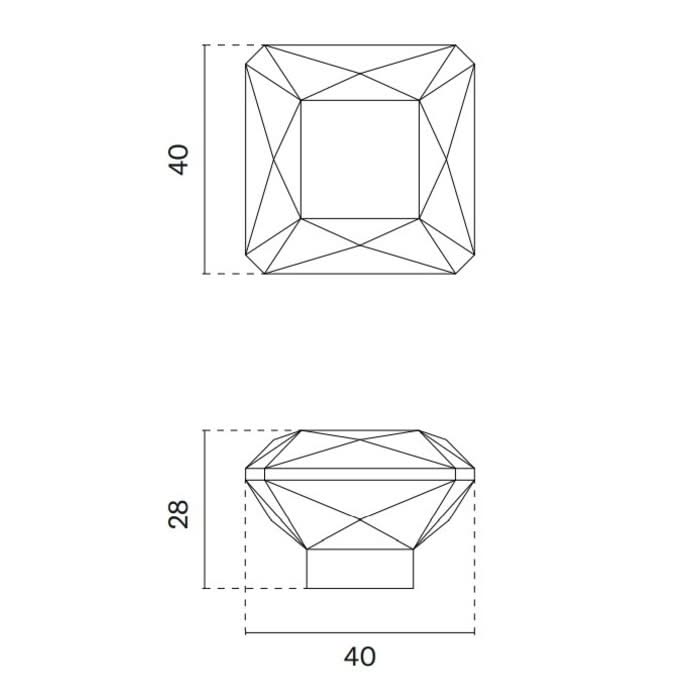 aprile vierkante zwarte meubelknop 1065 s 40x40mm 2