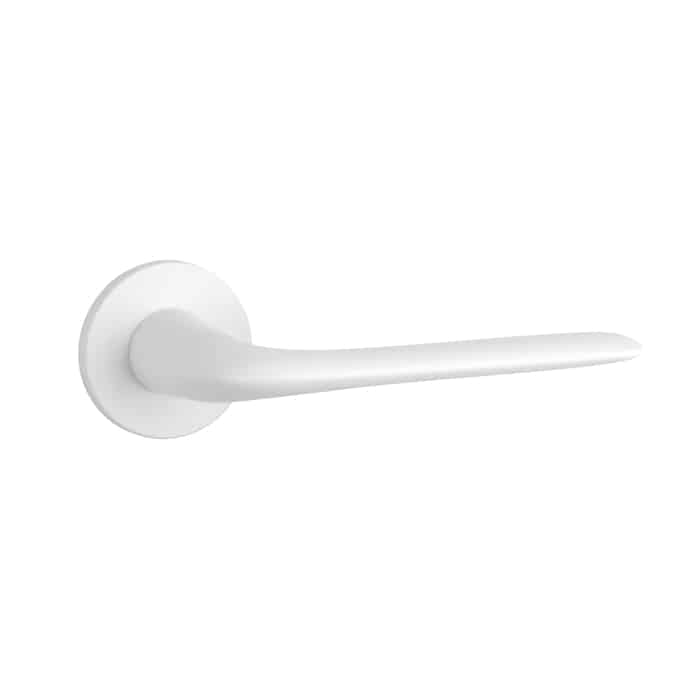 Aprile | Deurkruk Viola | op rond rozet | Mat wit - Deurbeslag-expert