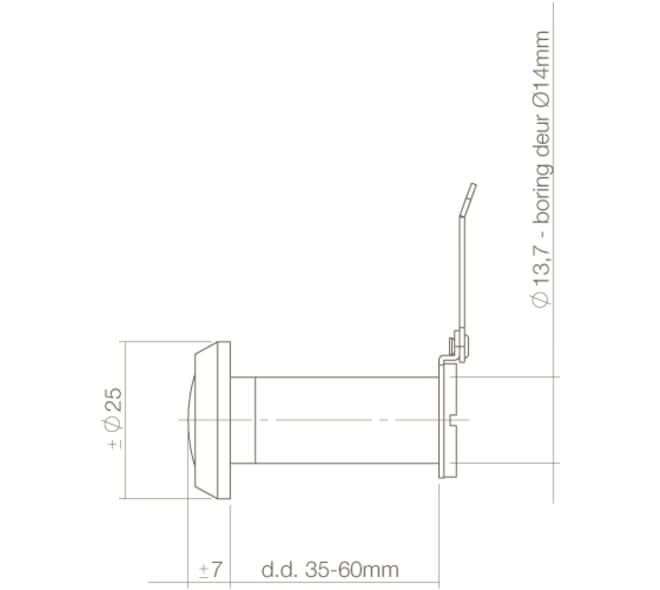 Intersteel Deurspion 180° kijkhoek chroom - Deurbeslag-expert