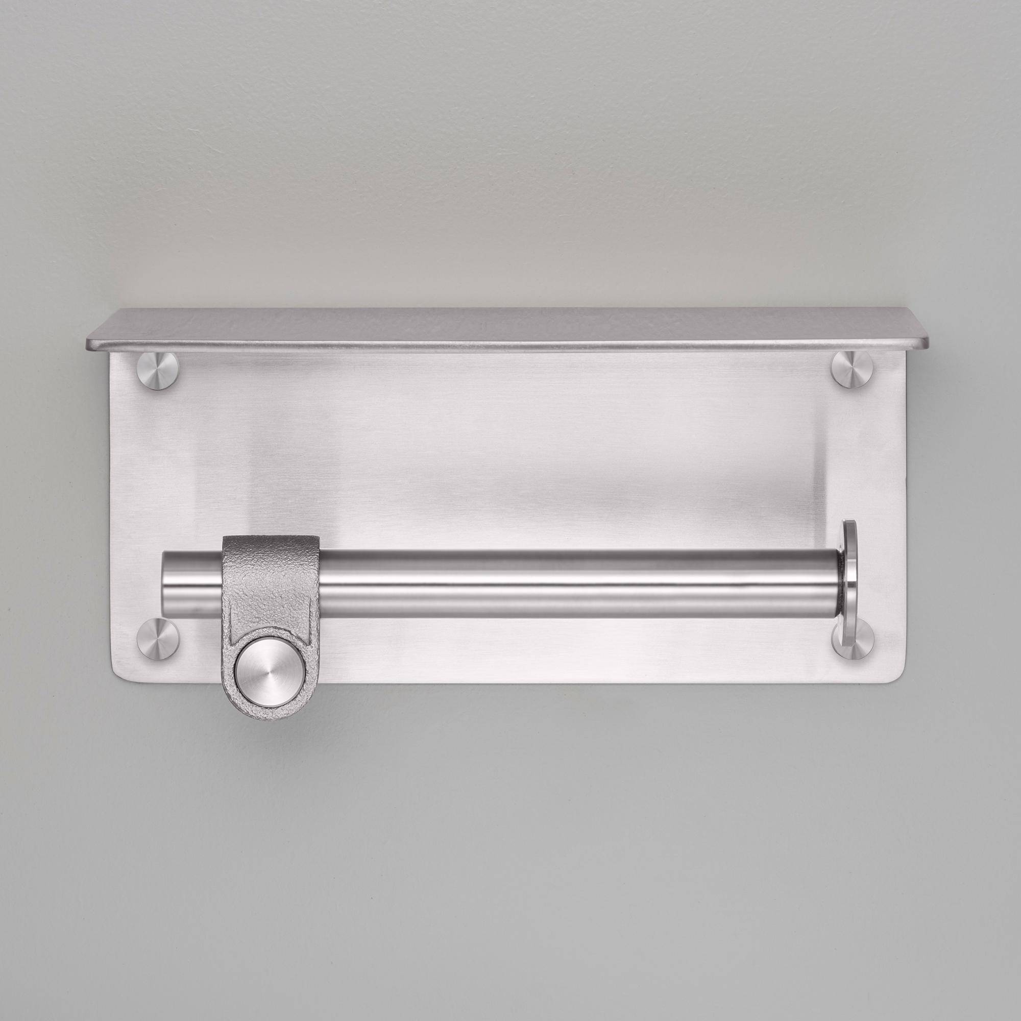 buster + punch cast | toiletrolhouder met plank | steel