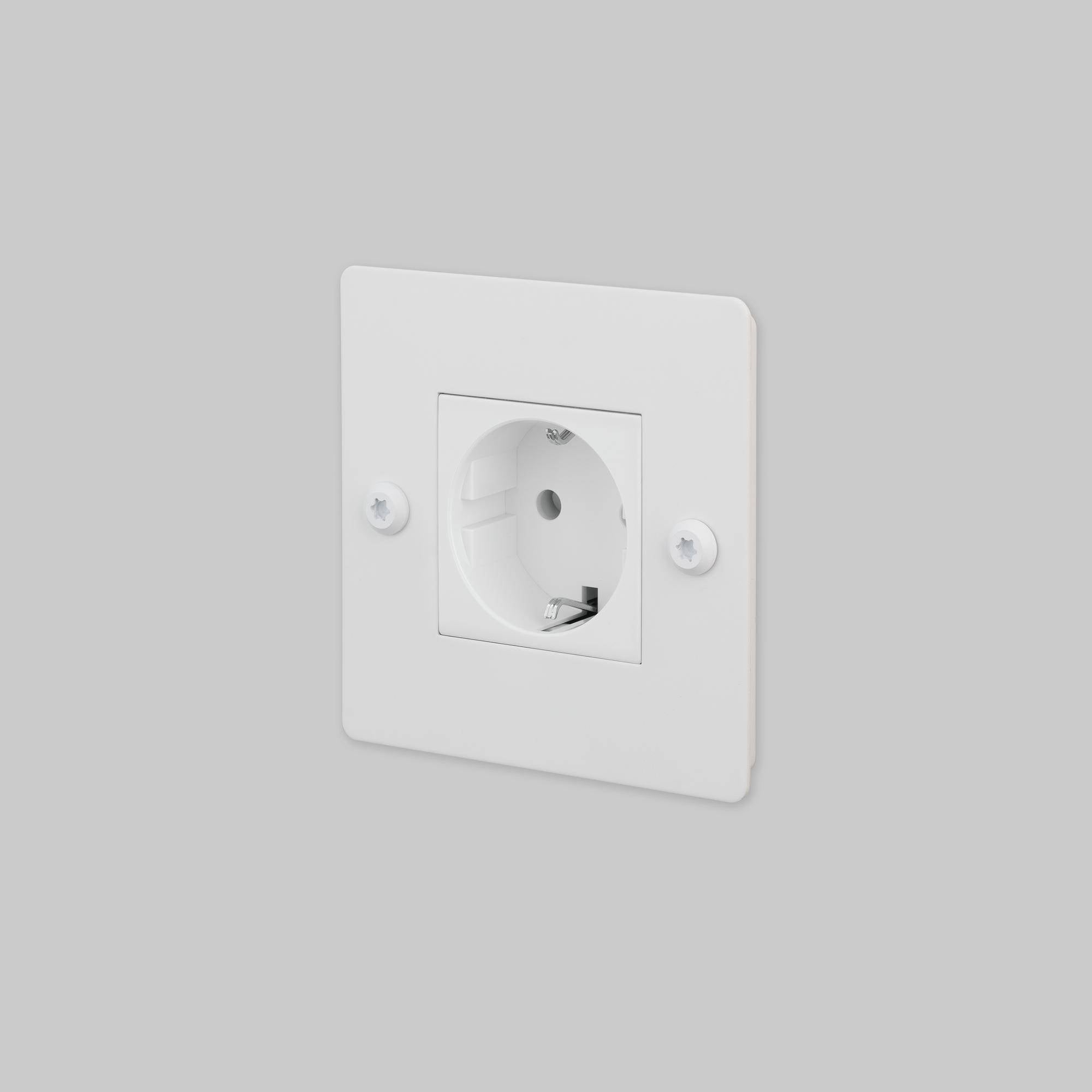 Buster + Punch | Stopcontact 1-voudig Schuko (linear, zonder logo) | Wit