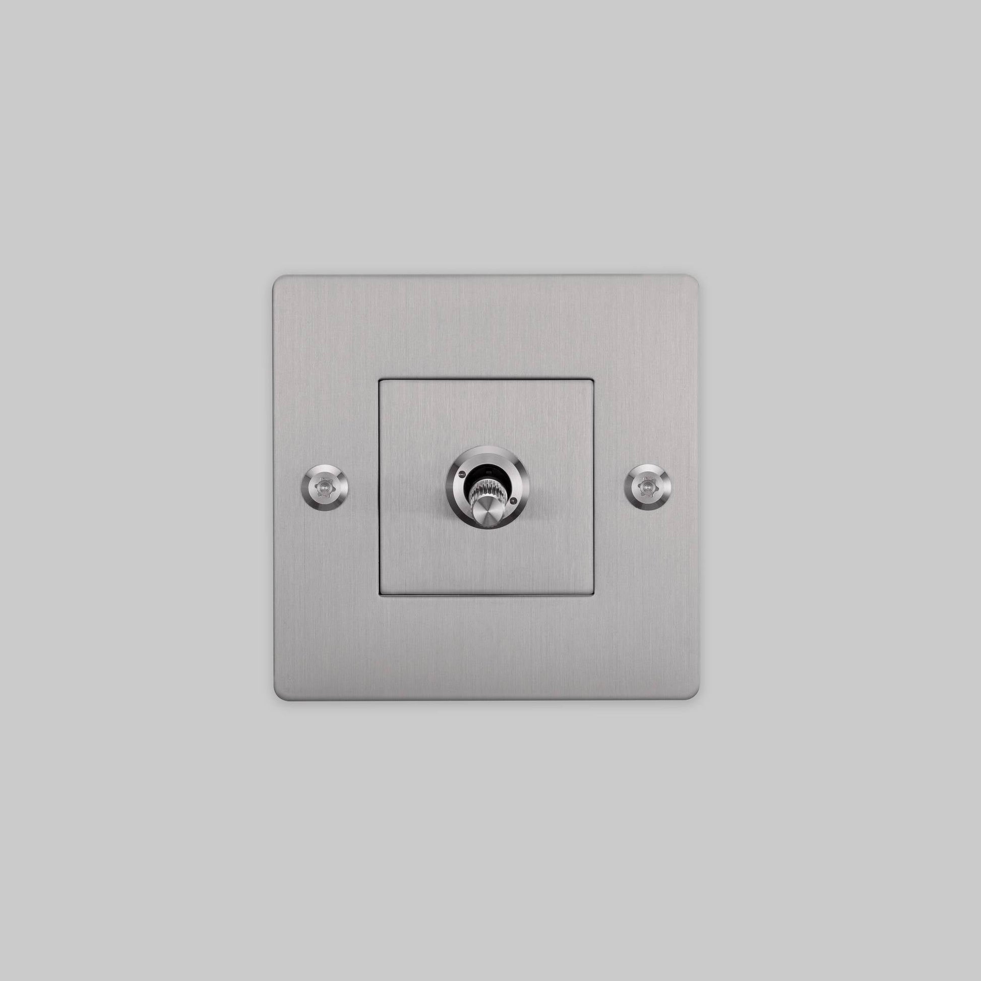 buster + punch | lichtschakelaar 1-voudige tuimelschakelaar linear (zonder logo) | steel zijaanzicht