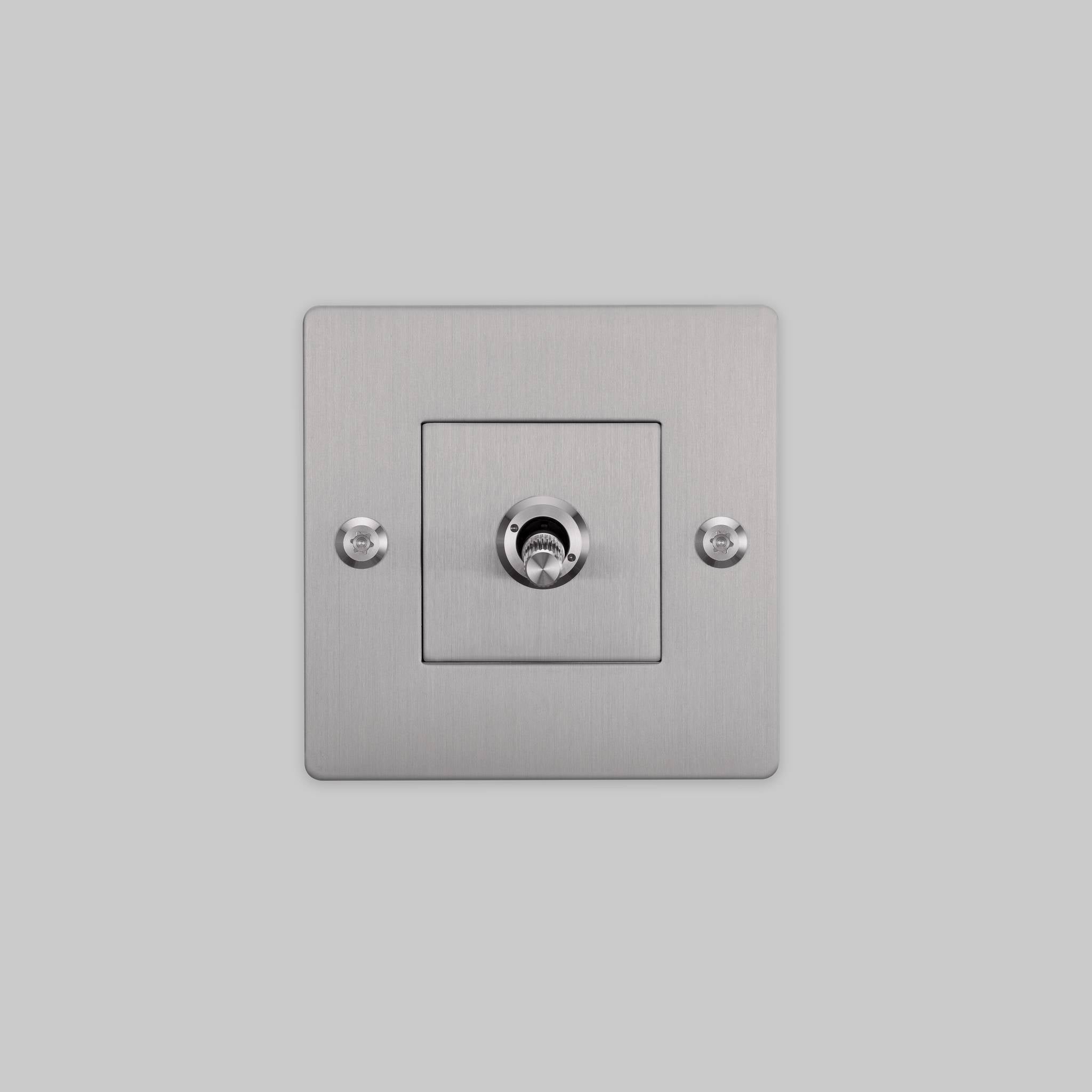 buster + punch | lichtschakelaar 1-voudige tuimelschakelaar linear (zonder logo) | steel zijaanzicht