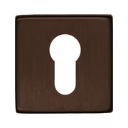 HDD Pro Cylinderplaatje Square Shape Mat Brons - Deurbeslag-expert