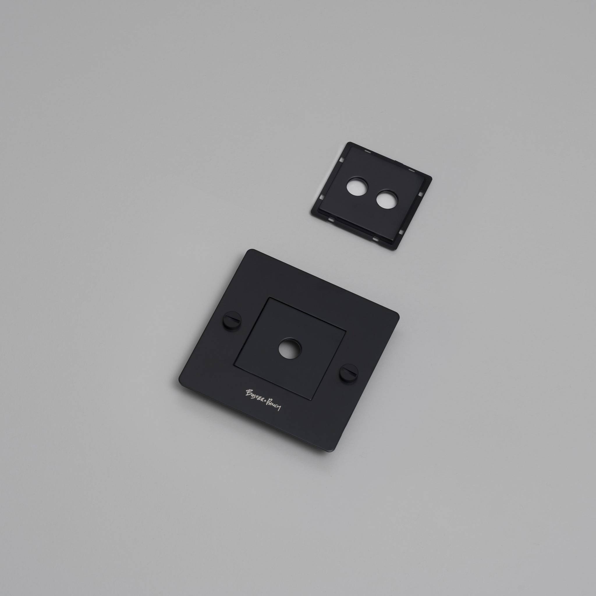 buster + punch | afdekplaat 1-voudig horizontaal | met infills, met logo