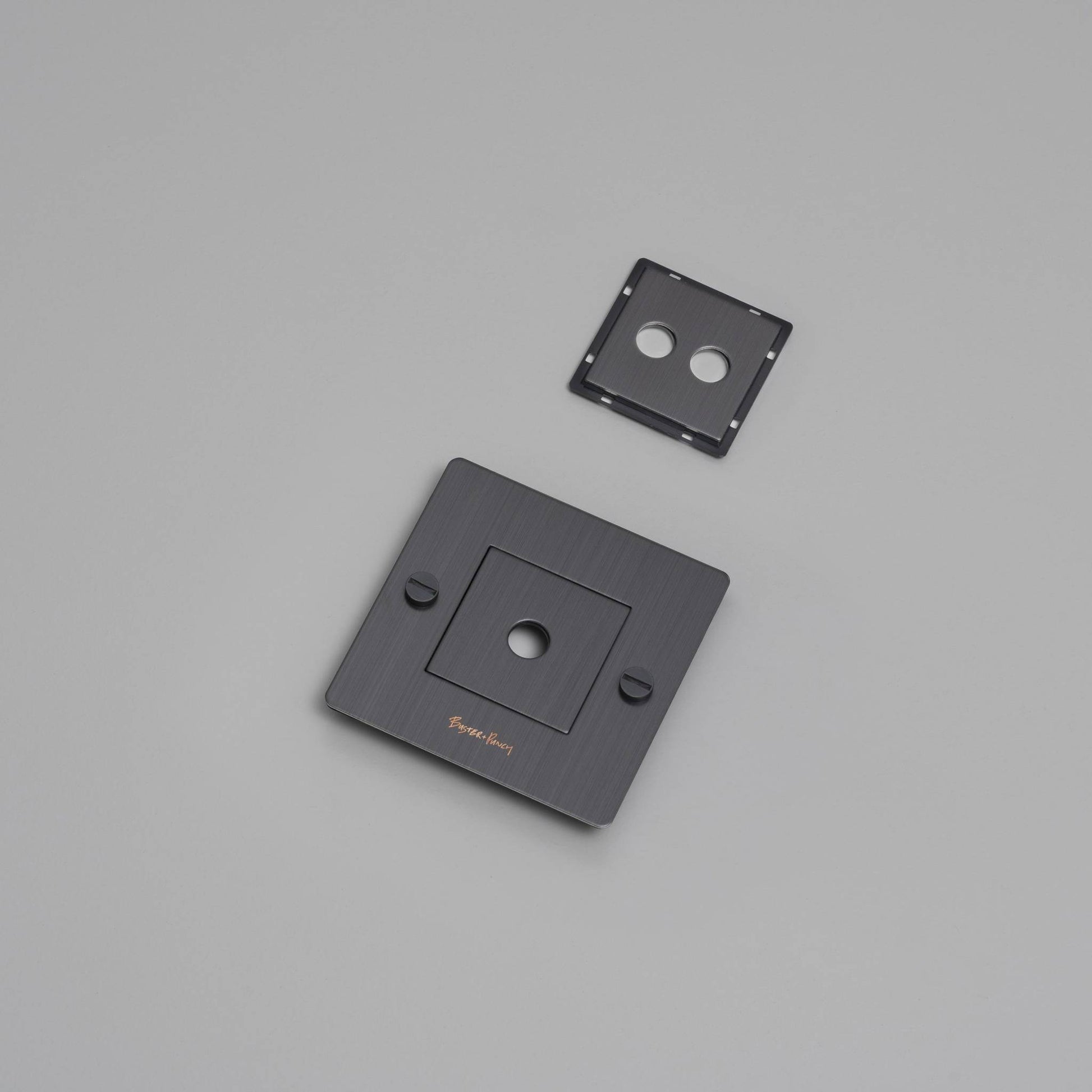 buster + punch | afdekplaat 1-voudig horizontaal | met infills, met logo