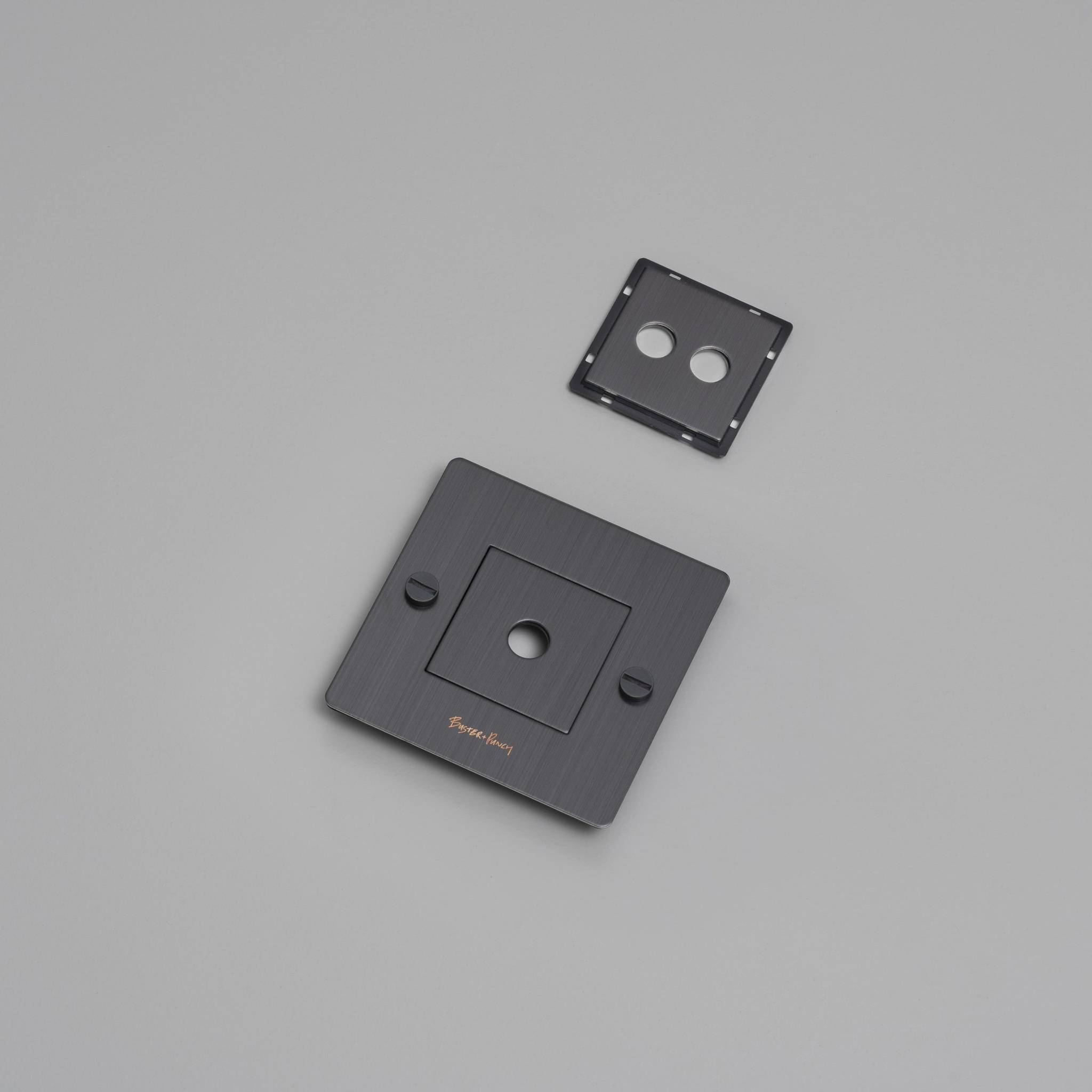 buster + punch | afdekplaat 1-voudig horizontaal | met infills, met logo
