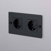 Buster + Punch | Stopcontact 2-voudig Schuko (zonder logo) | Zwart