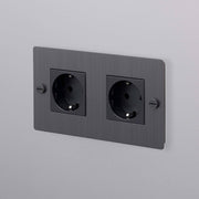 Buster + Punch | Stopcontact 2-voudig Schuko (zonder logo) | Brons