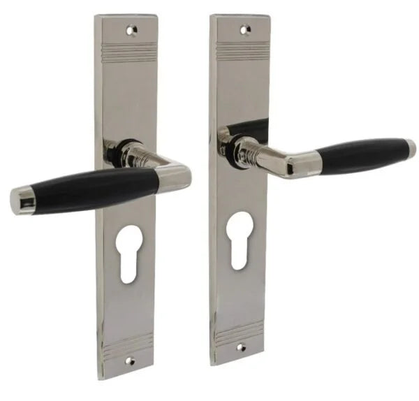 Intersteel Deurkruk Ton Basic met Schild Groef 235X43X5mm Nikkel - Deurbeslag-expert