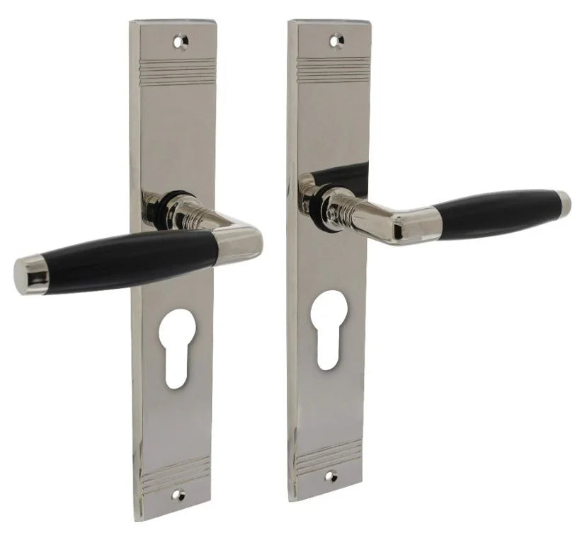 Intersteel Deurkruk Ton Basic met Schild Groef 235X43X5mm Nikkel - Deurbeslag-expert