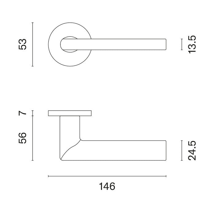 Aprile Deurklinken Kalmia Mat Nikkel op Rond Rozet