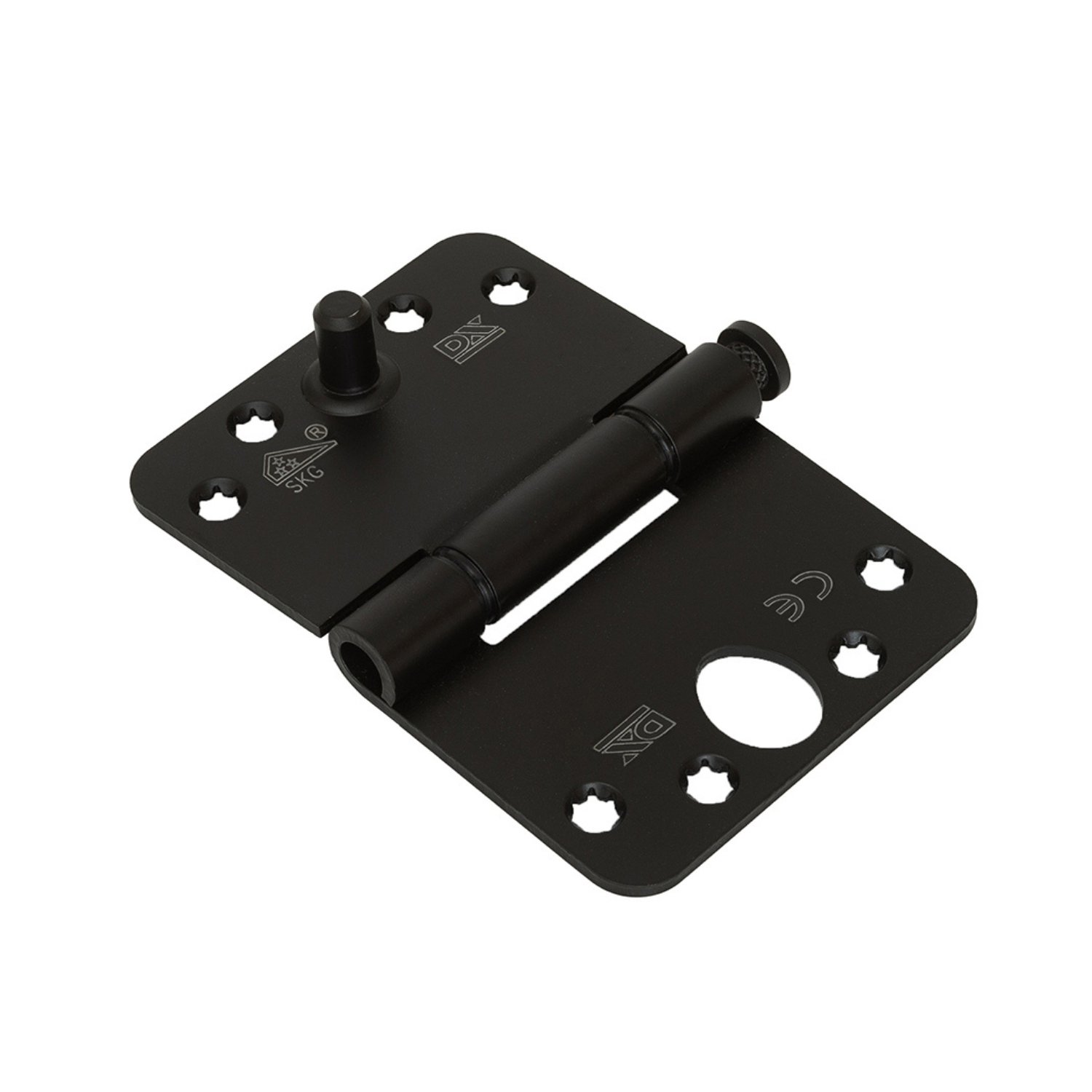 Dulimex Glijlagerscharnier ronde hoeken 3 mm 125x89 mm SKG3 Zwart gelakt - Deurbeslag-expert