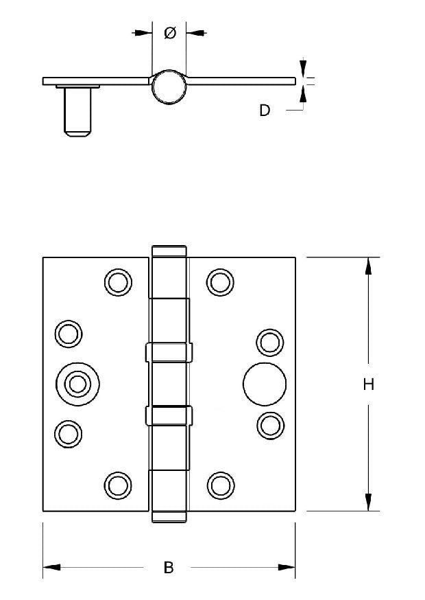Dulimex Kogellagerscharnier rechte hoeken SKG*** 89x89 mm verzinkt