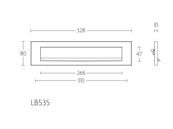 Formani BASICS LB535 briefplaat buiten 330X80 PVD BL - Deurbeslag-expert